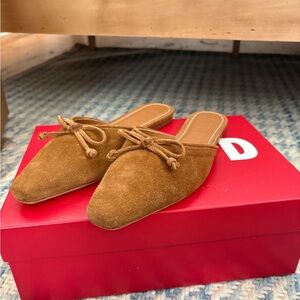 STAUD Gina Brown Suede Mules